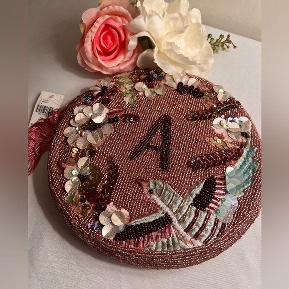 Anthropologie Holiday Monogram Embellished Pouch - Picture 9 of 9